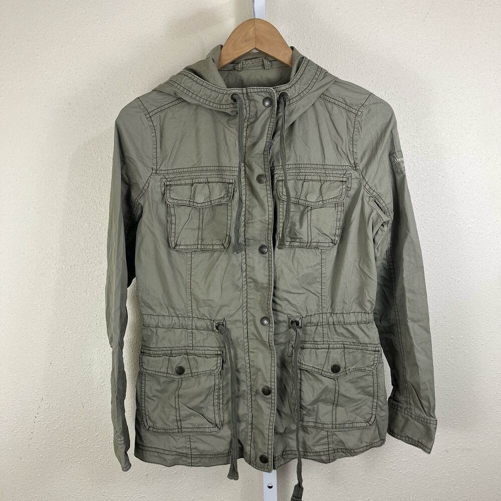 Abercrombie & Fitch Vintage Y2K Field Jacket Womens XS Olive Military Cotton